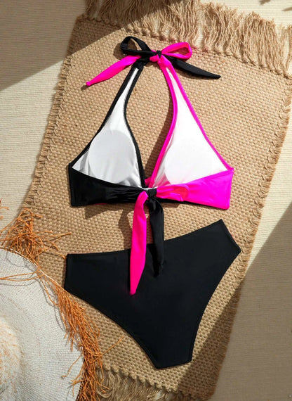 Bikini halter cintura alta sexy detalhe frontal – Vanthéon beachwear